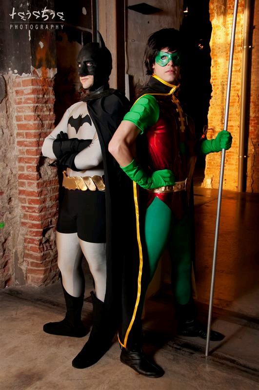 robin cosplay and Batman