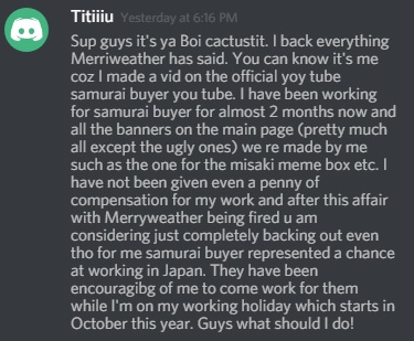 Merry vs. Samurai Buyer Drama - Statement : r/Idubbbz