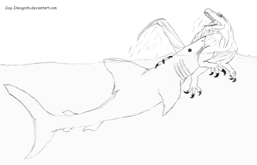 t rex and spinosaurus coloring pages - photo #22