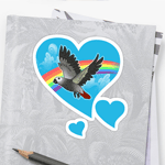 Rainbow Bridge African Grey Parrot Sticker