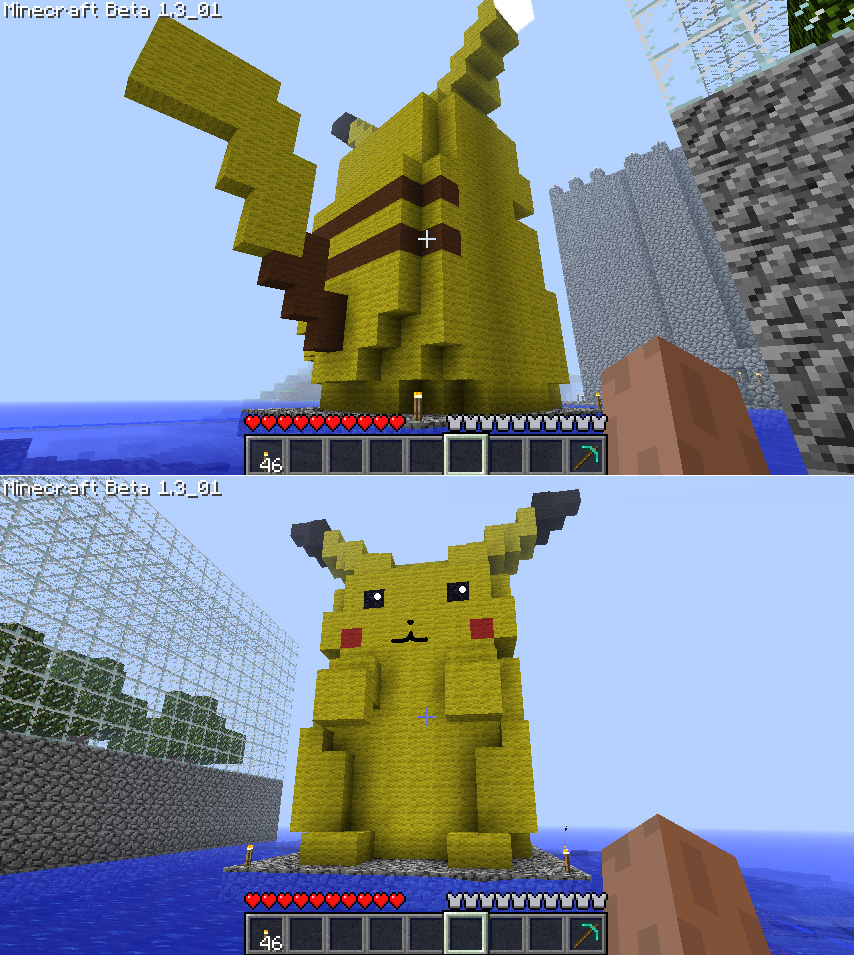 pixel art 3d pikachu