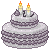 Black Sesame Cake type 2 with candles 50x50 icon